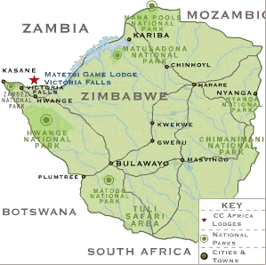 Carte Zimbabwe